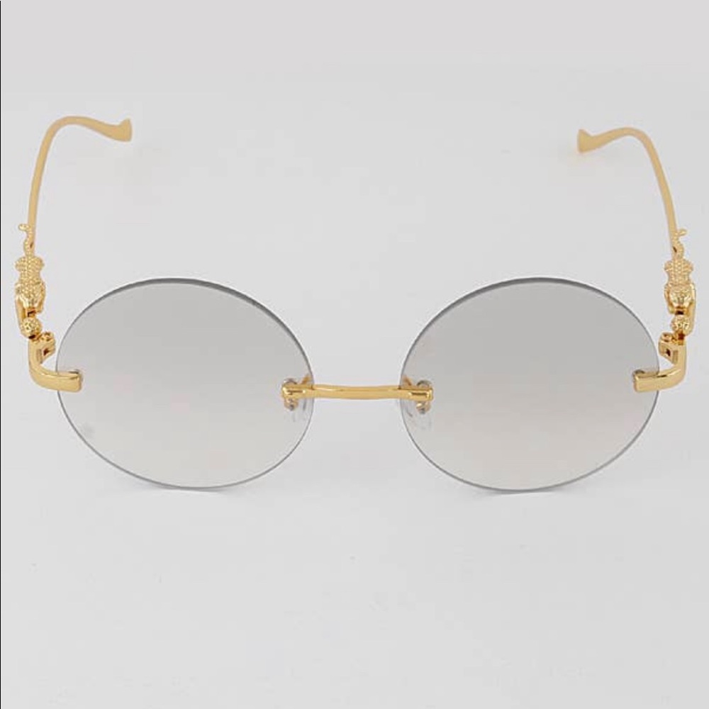 Round Rimless Sunglasses - Picture 2 of 2
